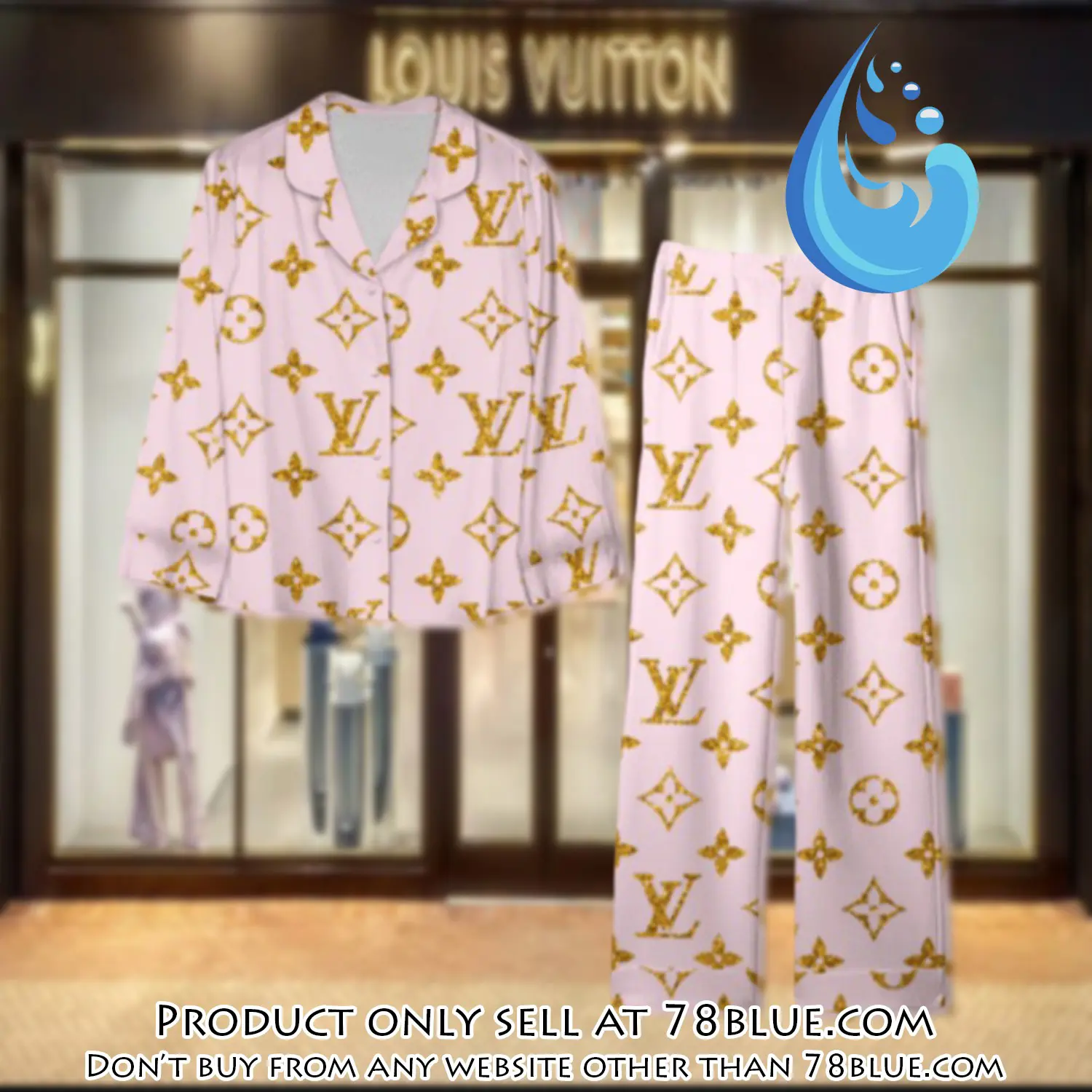 Trending luxury lv satin pajama set pjs1097 78b2019780